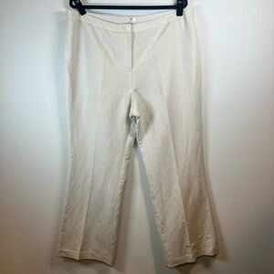 Tahari Arthur S Levine Straight Leg Dress Pants Beige Lined Career Women's Sz 18
